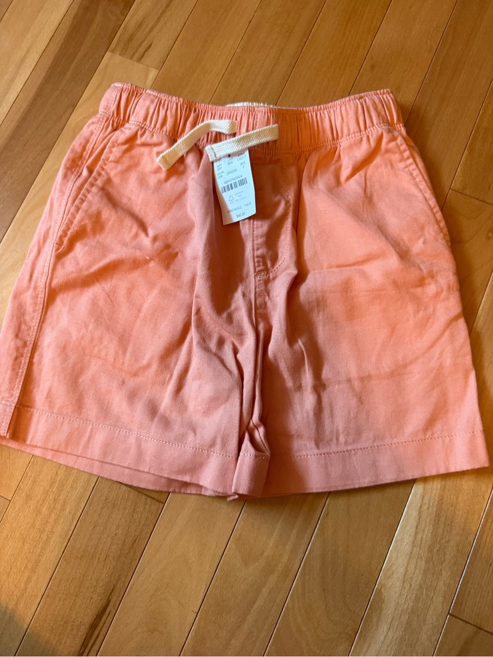 J. Crew Crewcuts size 7 Boys Coral Orange Drawstring Shorts - Kids